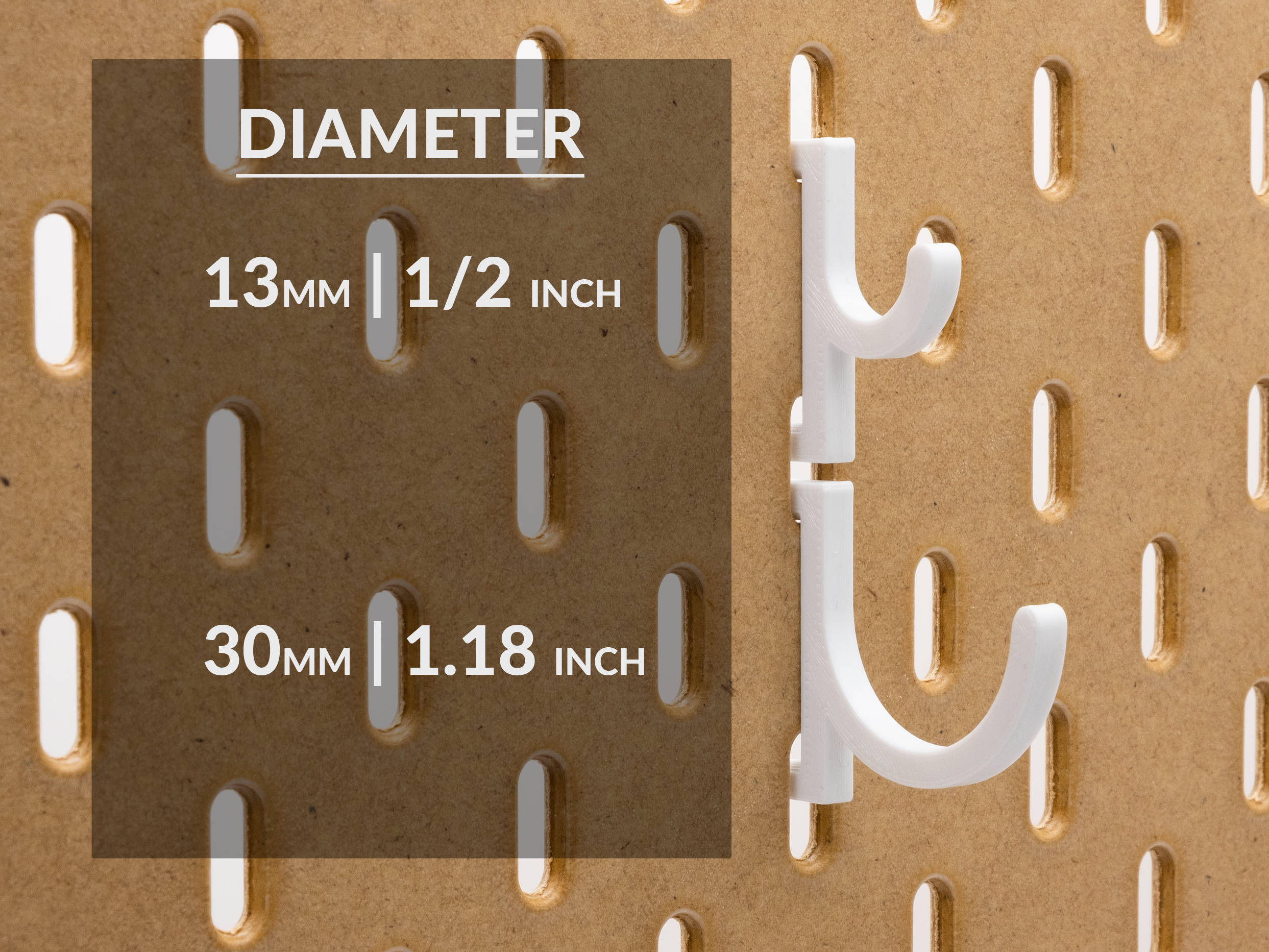 Gancho en U para SKADIS | Accesorio para Pegboard IKEA