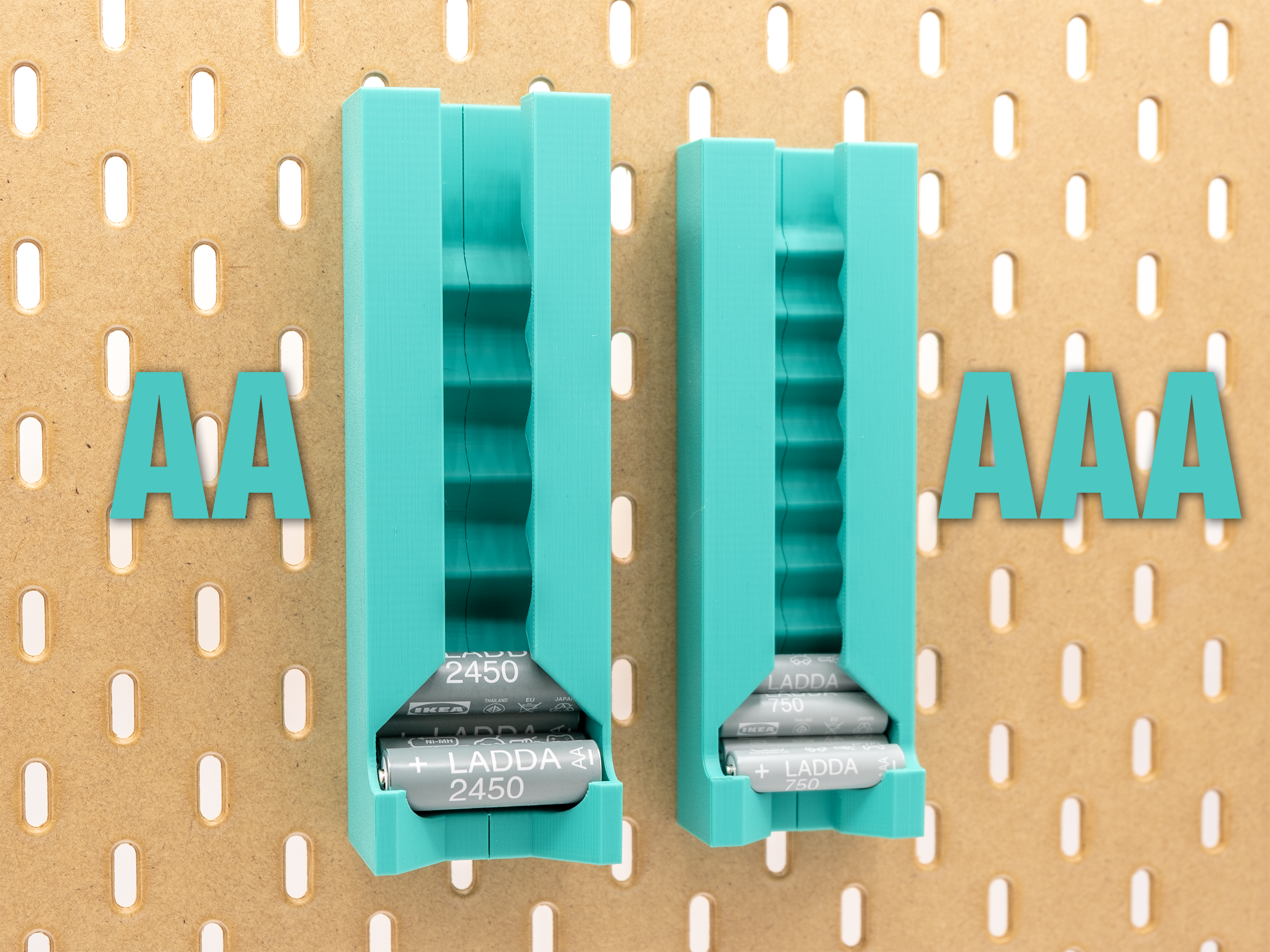 Battery Dispenser (AA or AAA) for IKEA SKADIS