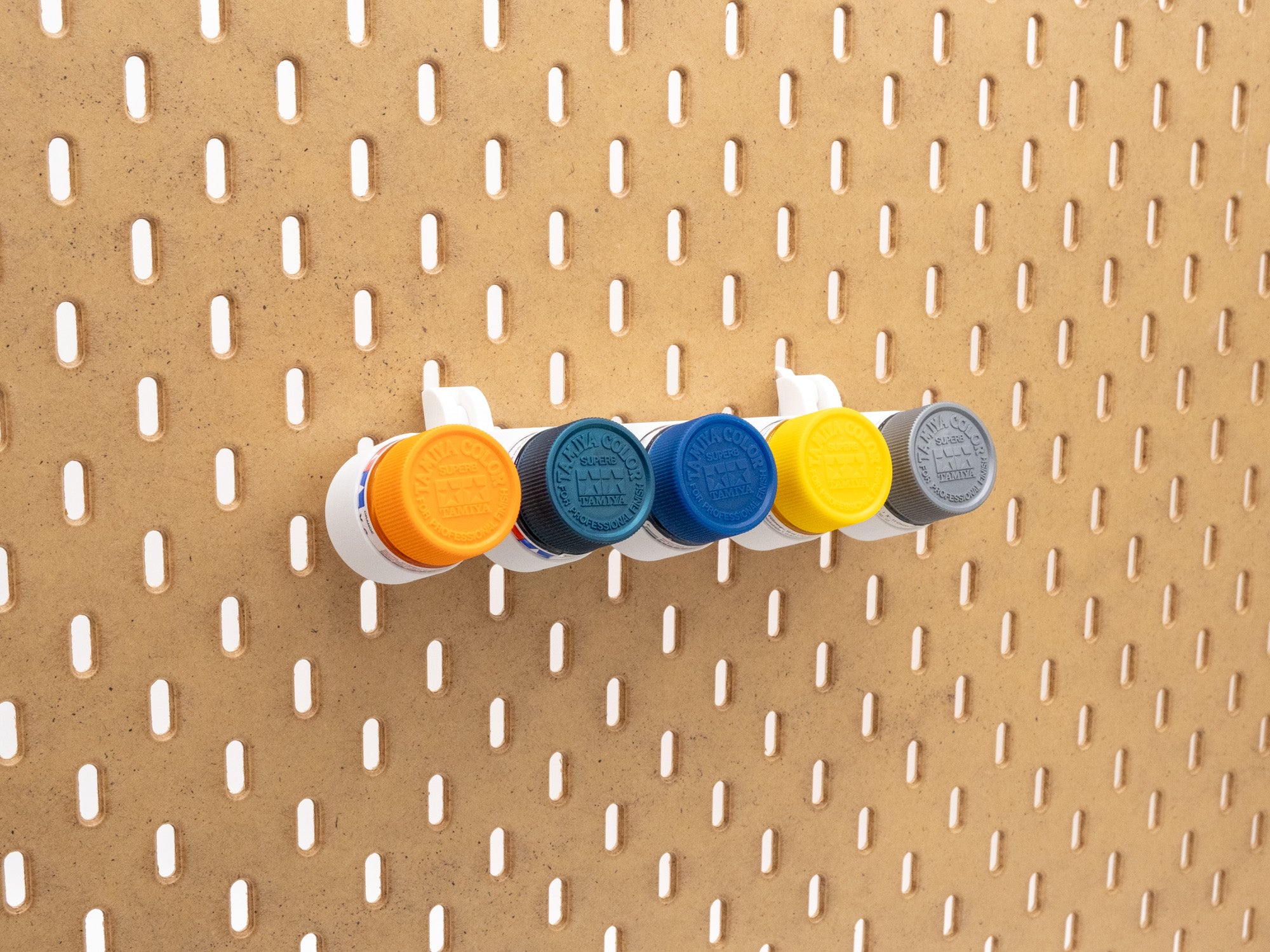 IKEA SKADIS Paint Holder for Tamiya 10ml | Acrylic Paint Organizer for Tamiya Color 10ml | Pegboard Mount Display Rack