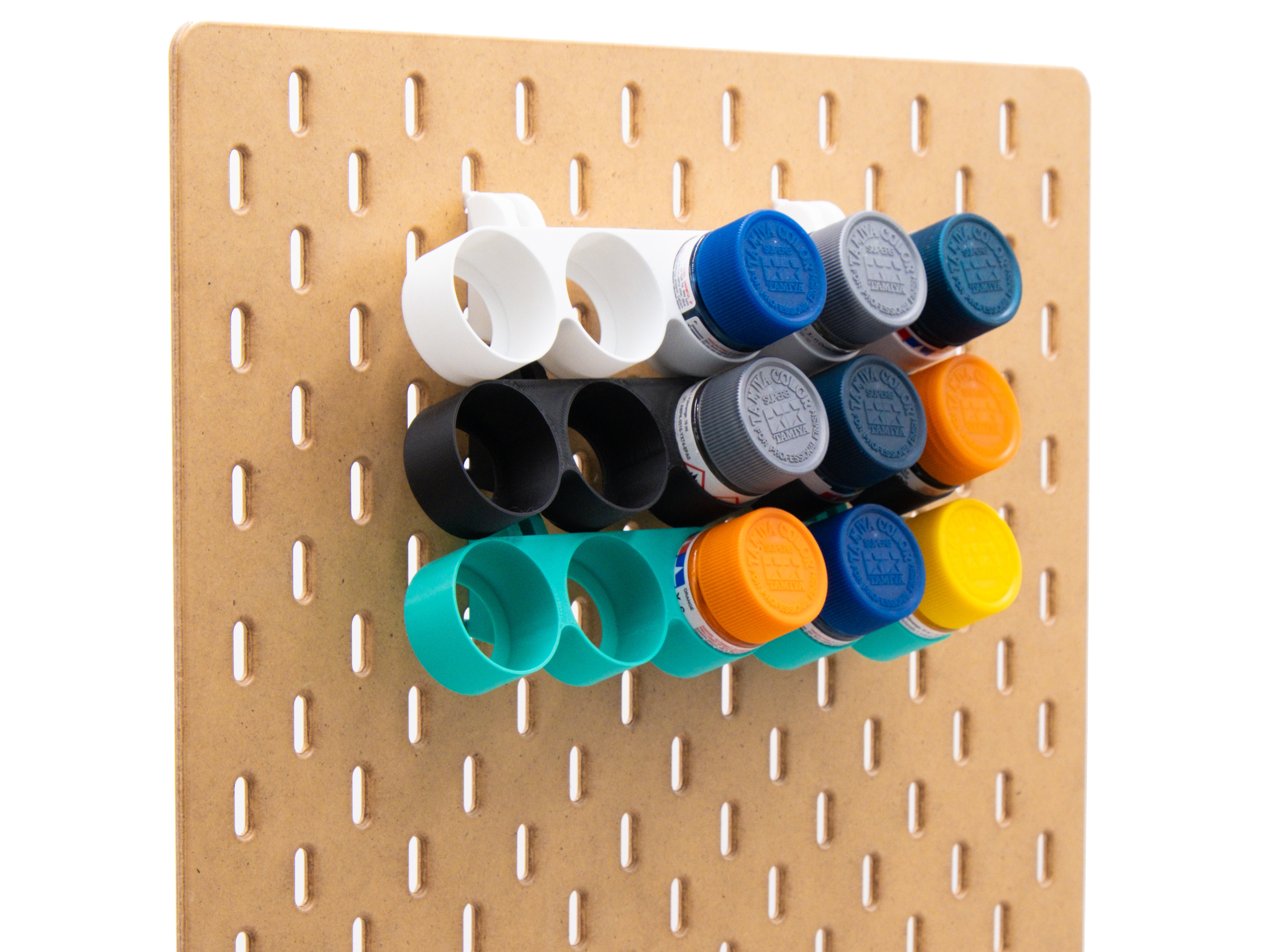 IKEA SKADIS Farbhalter für Tamiya 10 ml | Acrylfarben-Organizer für Tamiya-Farbe 10 ml | Präsentationsständer zur Pegboard-Montage