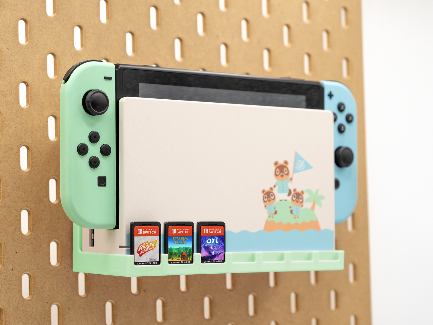 Soporte para Dock y juegos de Nintendo Switch | Accesorio para IKEA Skadis o Uppspel