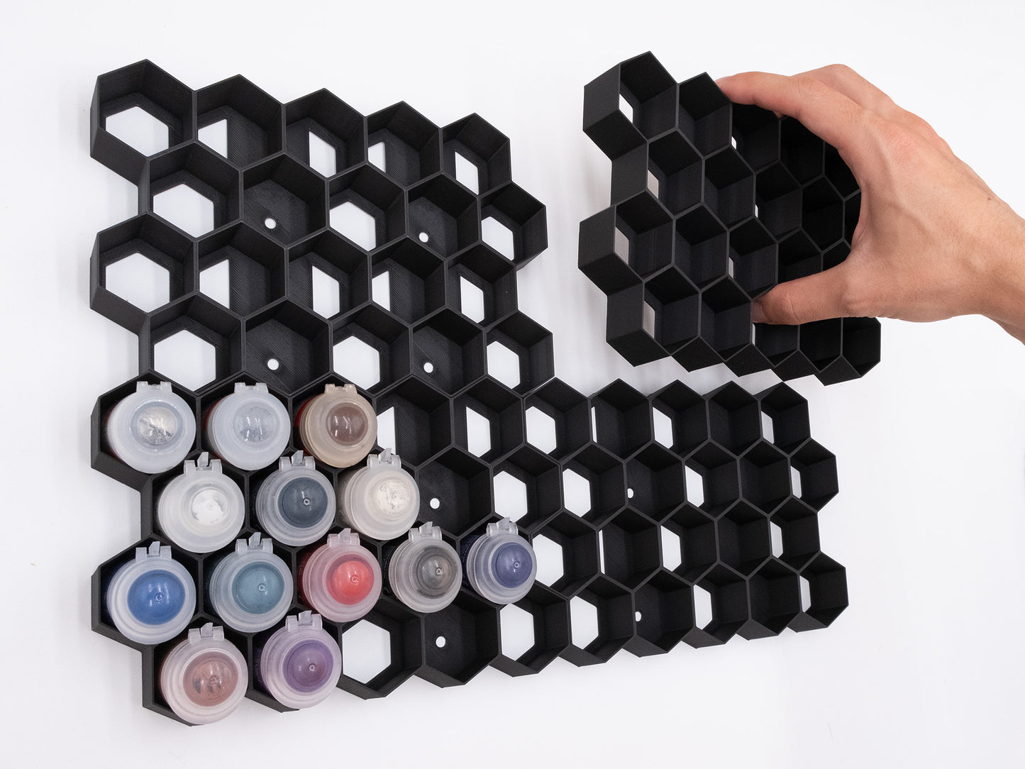 Hex Wall Citadel Paint Holder | Organization for Citadel Colour Shades, Technical, Contrast | Stick-on