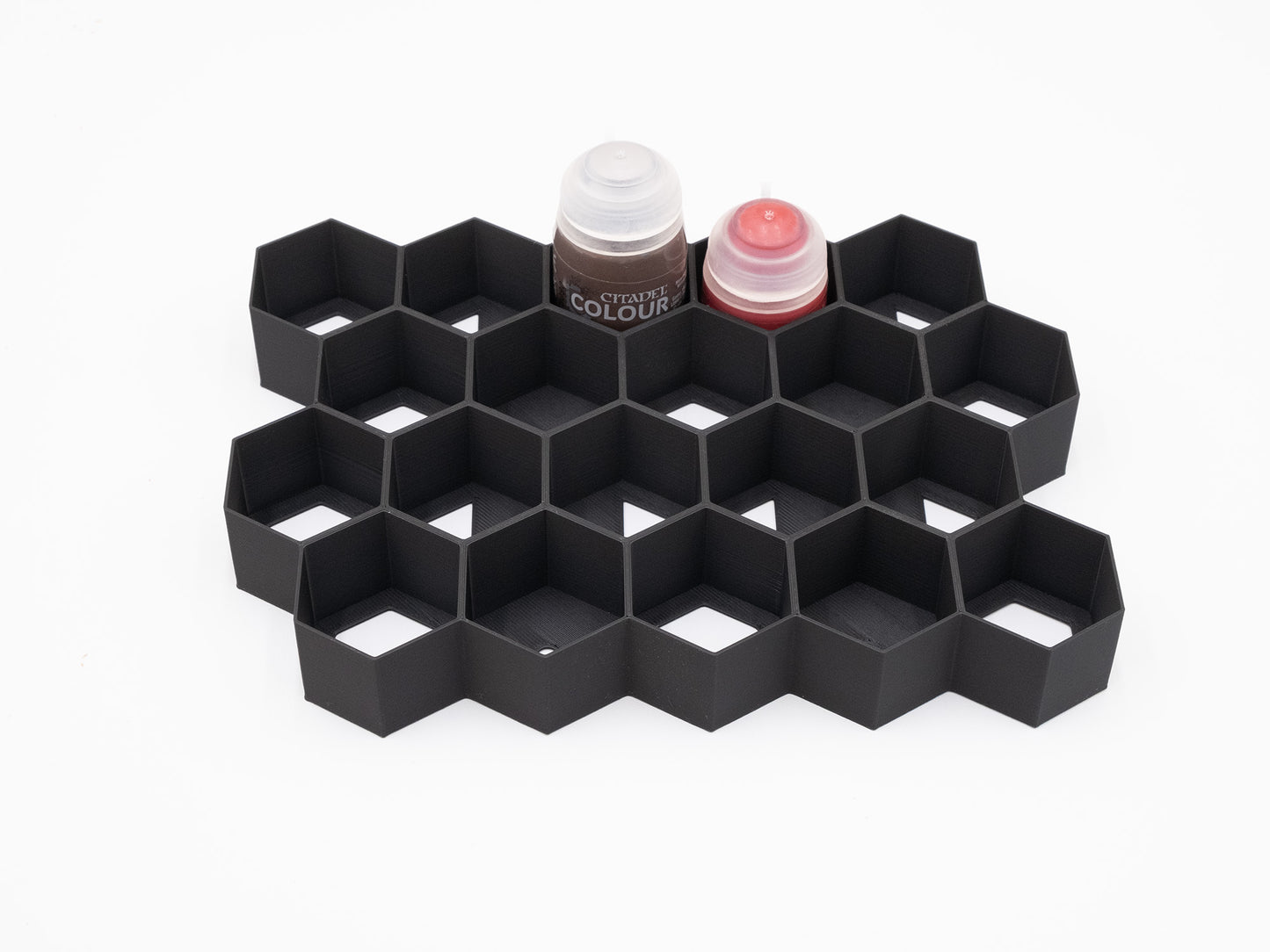 Hex Wall Citadel Paint Holder | Organization for Citadel Colour Shades, Technical, Contrast | Stick-on