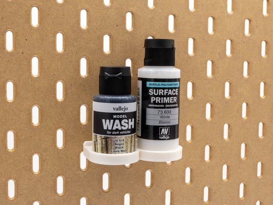 Vallejo 35ml Wash and 60ml Primer Stand for IKEA SKADIS | Acrylics holder for miniatures, Organization for model wash and surface primer