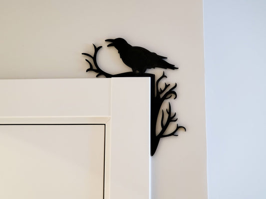 Décoration de porte d'angle | Ornement de corbeau d’Halloween | Corbeau de décorations d’automne